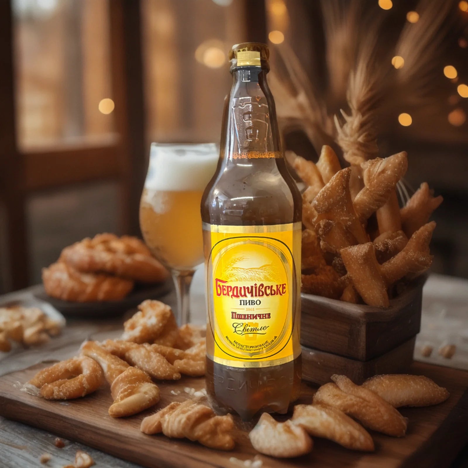 Piwo słodowe "Berdyczowskie Pszeniczne ekstrakt "plato" 12% 1L