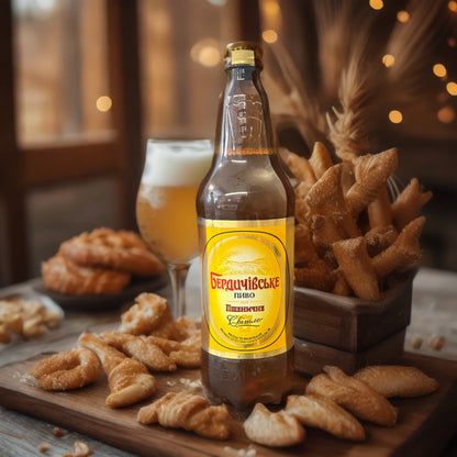 Piwo słodowe "Berdyczowskie Pszeniczne ekstrakt "plato" 12% 1L