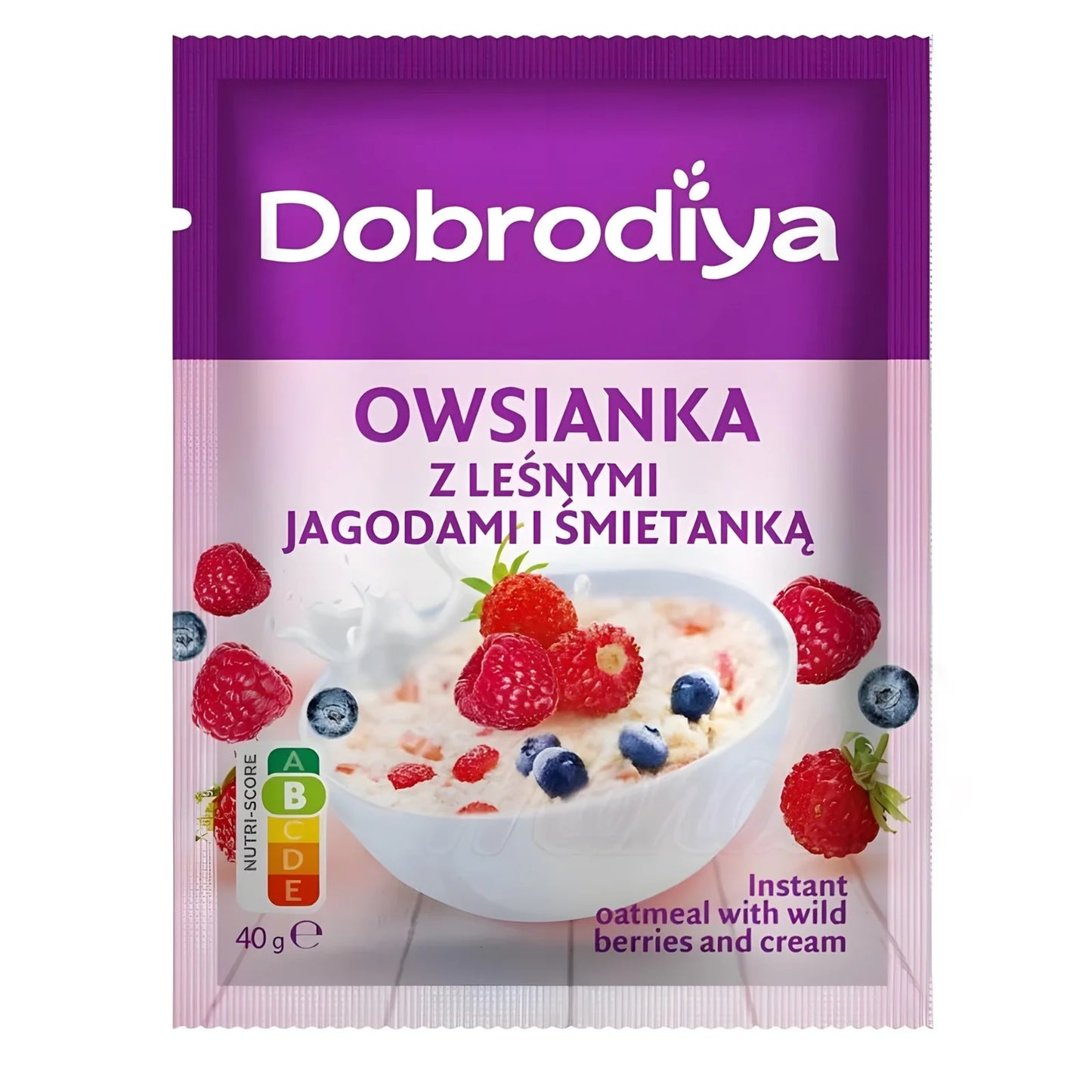 Płatki Dobrodiya Owsiane z jagodami i śmietaną 40g