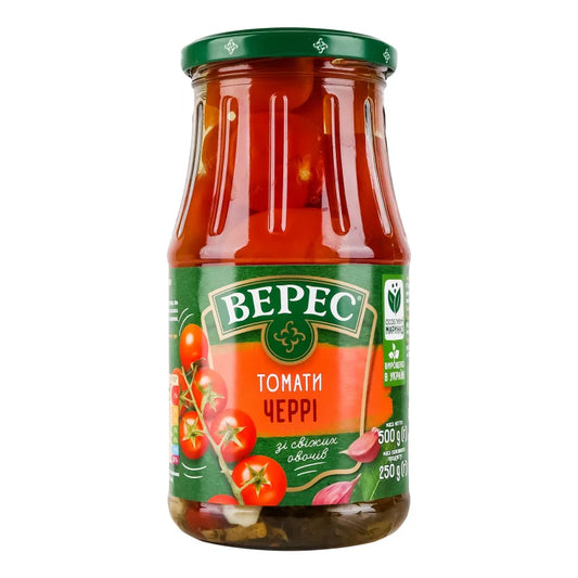 POMIDORY MARYNOWANE CHERRY VERES 500g - Przetwory warzywne