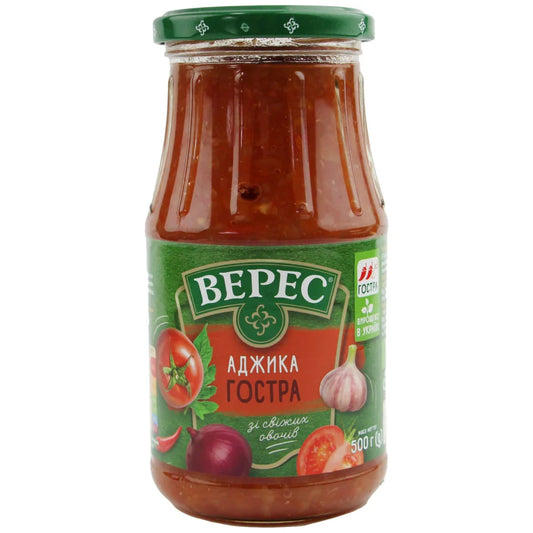 PRZEKĄSKA TYPU ADŻYKA OSTRA VERES 500g - Przetwory warzywne