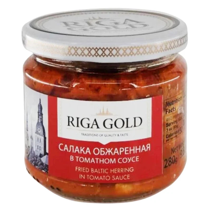 Salaka smażona w sosie pomidorowym Riga Gold 280g - Konserwy z ryb