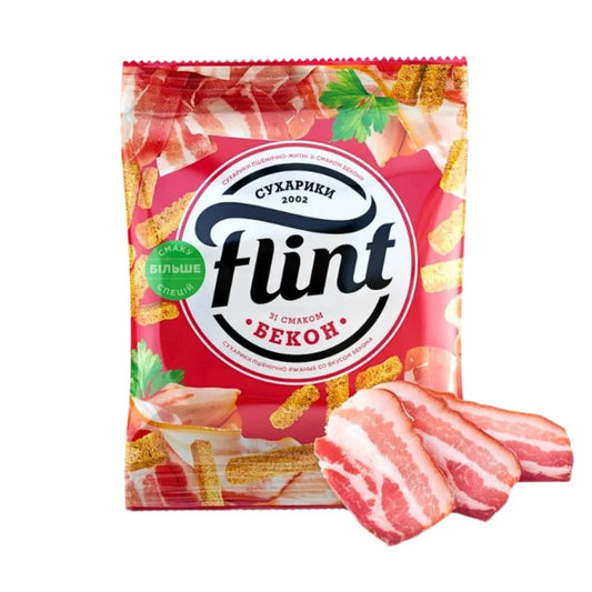 Sucharki o smaku bekonu Flint 70g - Sucharki Grzanki