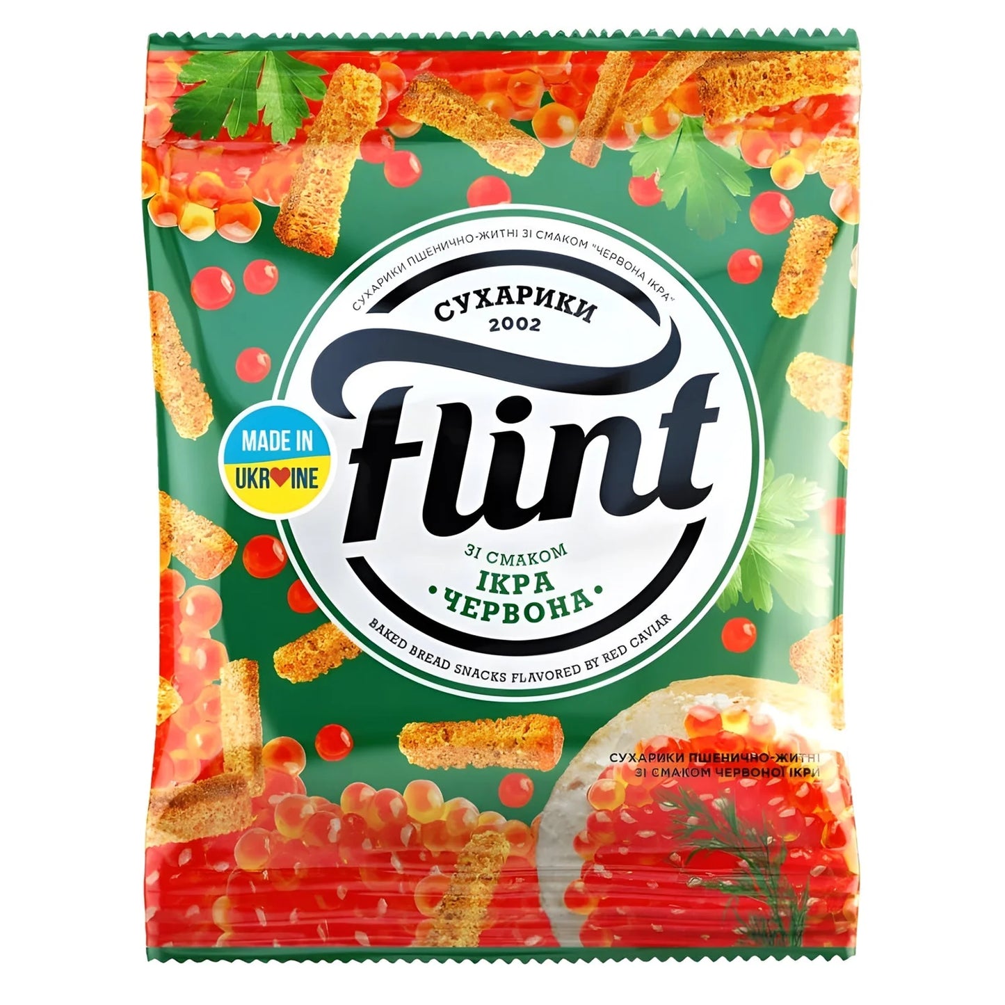 Сухарики Flint зі смаком ікри 110 г