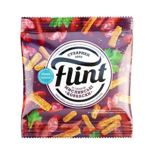 Sucharki o smaku kiełbasek Flint 70g - Sucharki Grzanki