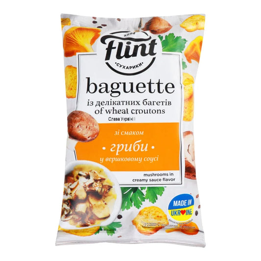 Sucharki przenne o smaku gzybów w sosie Baguette Flint 60g - Sucharki Grzanki