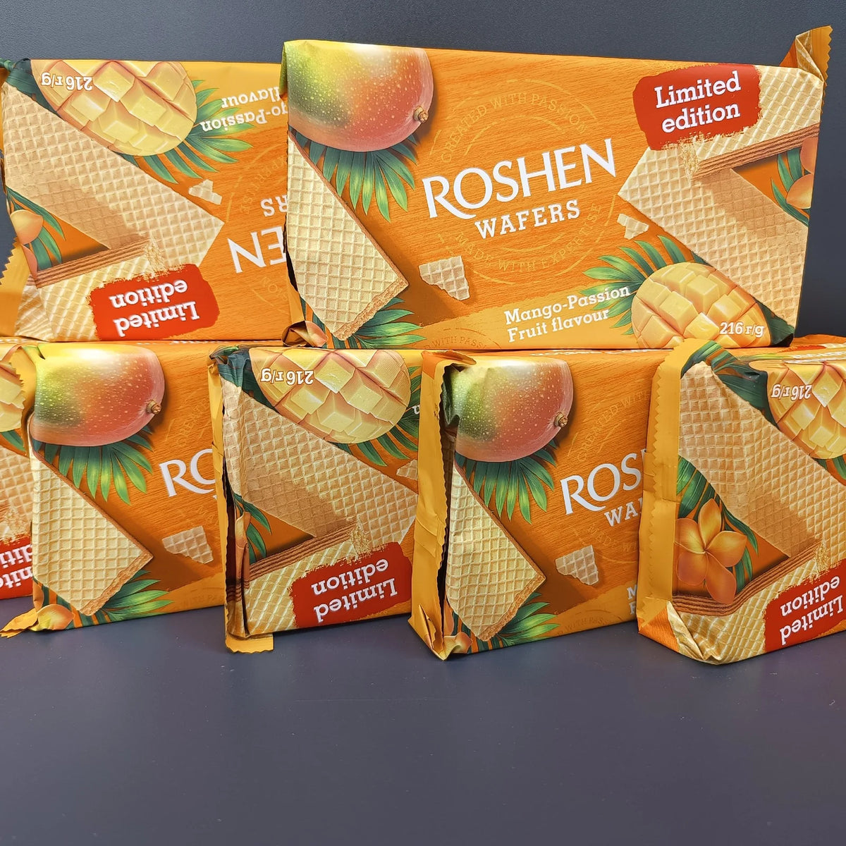 Wafle Roshen mango-passion fruit flavour 216g, kilka opakowań Limited edition