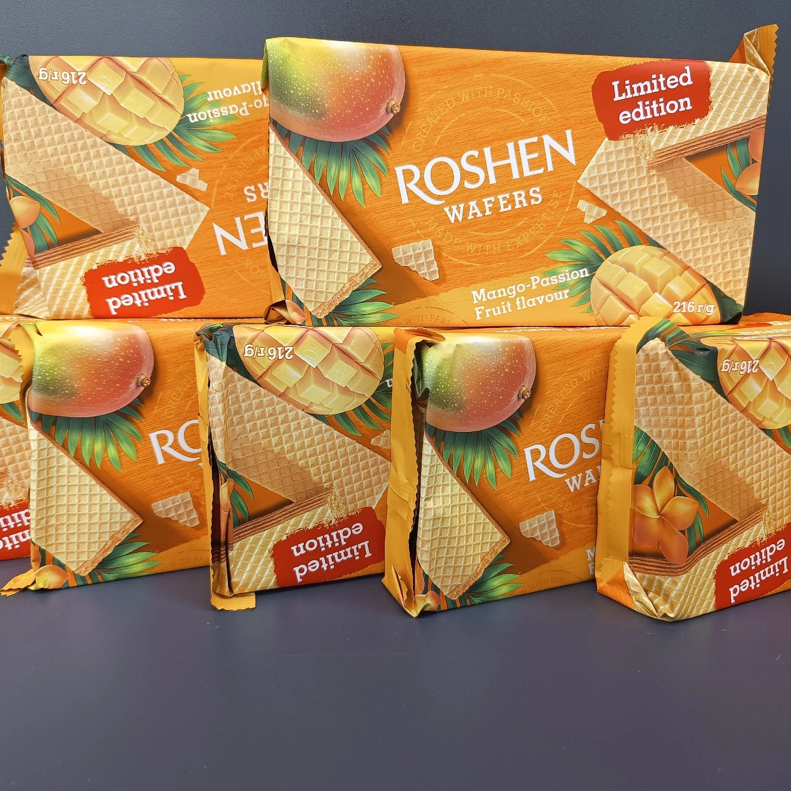 Wafle Roshen mango-passion fruit flavour 216g, kilka opakowań Limited edition