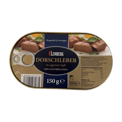 Wątróbka z dorsza Lemberg 150g w puszce z otwieraczem