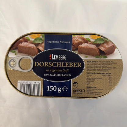 Wątróbka z dorsza Lemberg 150g w otwartej puszce z easy-open