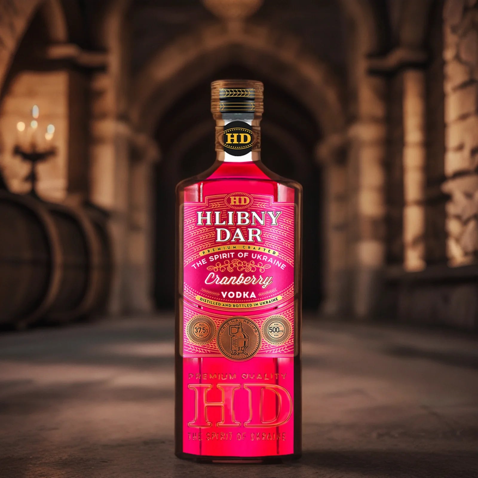 WÓDKA HLIBNY DAR PREMIUM CRAFTED WILD BERRIES - 0,5L; 37,5%